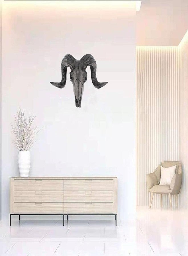 Gonetre Wall Hanging Decoration 3D Shofar Skeleton Ornament Sheep Resin Bone Art Crafts Resin Crafts Halloween Decor Gifts - Image 1